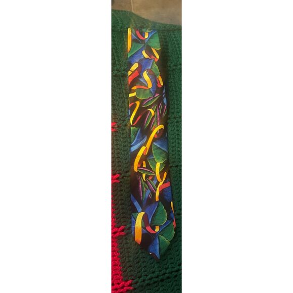 Rush Limbaugh No Boundaries Men’s 100%Silk Necktie USA Colorful Floral - Picture 1 of 4